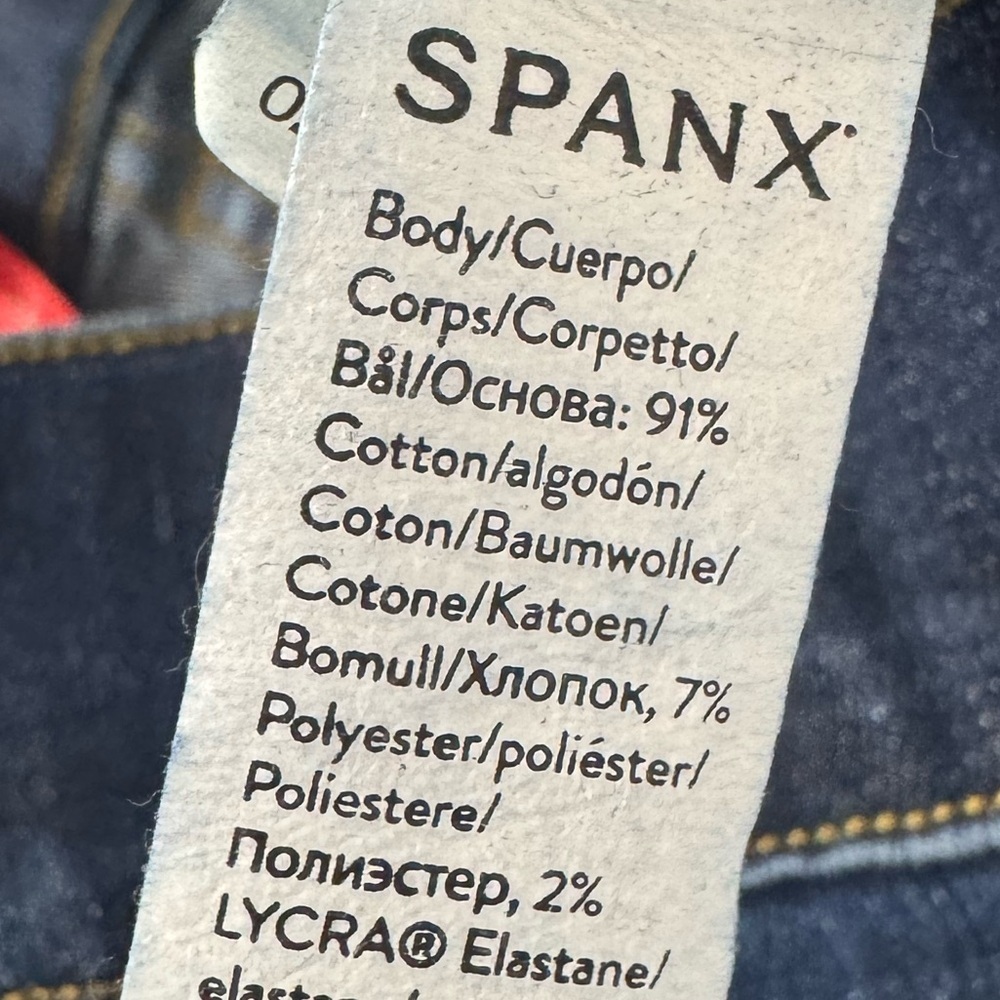 SPANX Dark Blue Flare Pull On Jeans Size Small - Picture 4 of 5